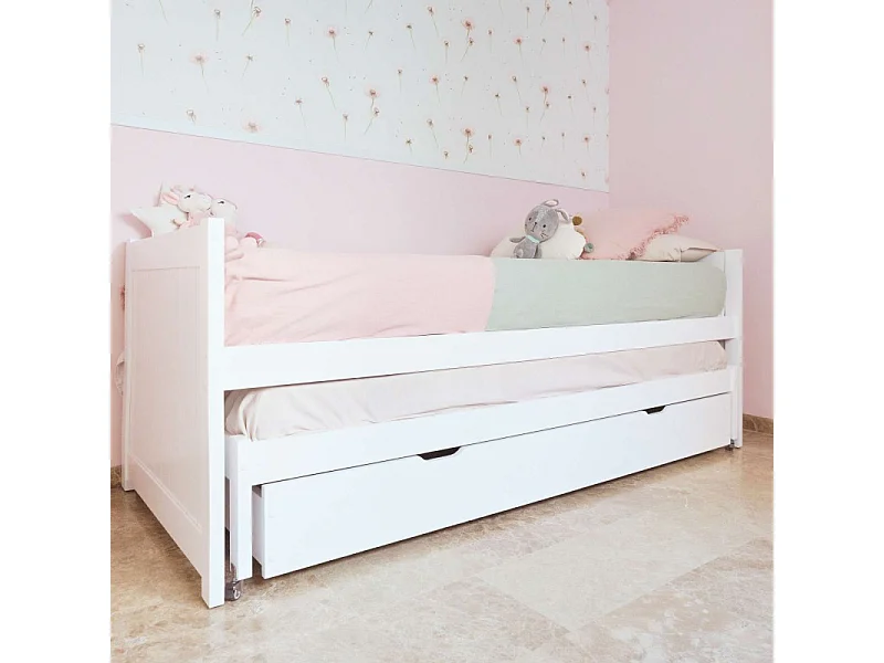 Cama nido compacta madera blanco 90x200 cm