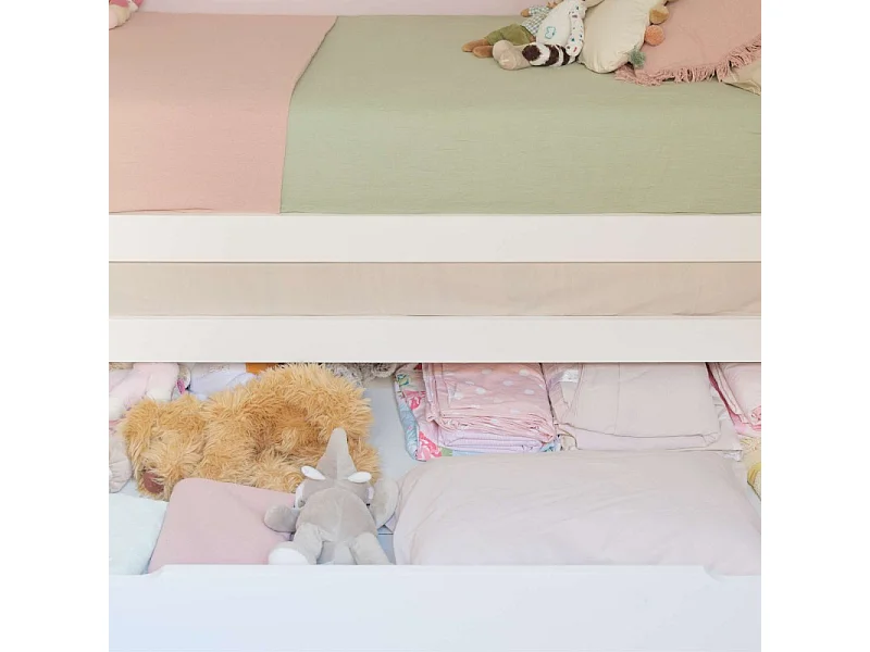 Cama nido compacta madera blanco 90x200 cm