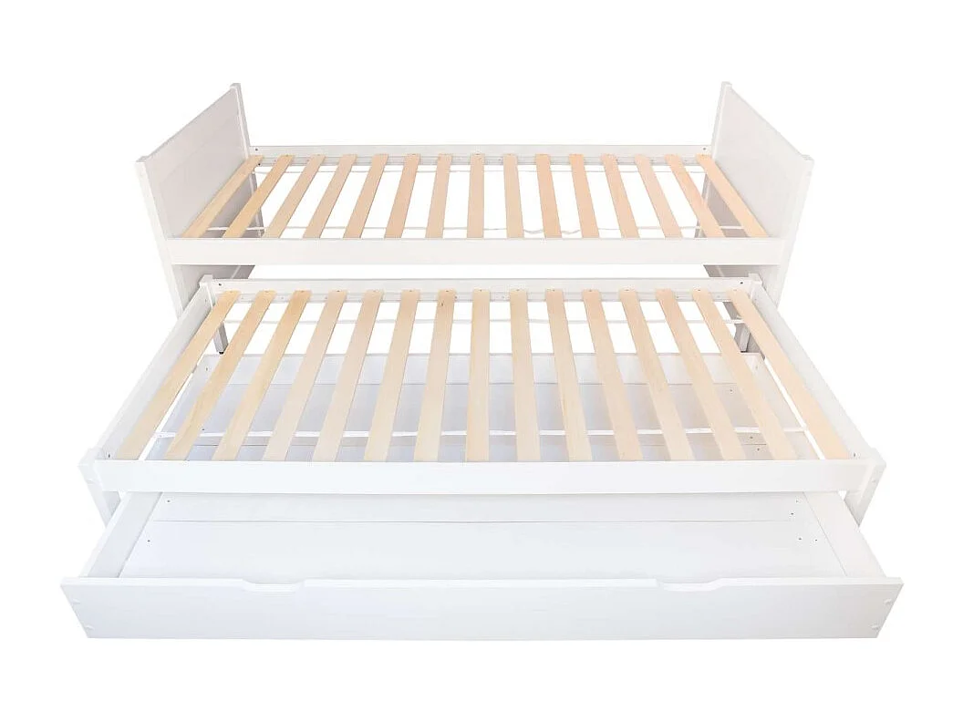 Cama nido compacta madera blanco 90x200 cm