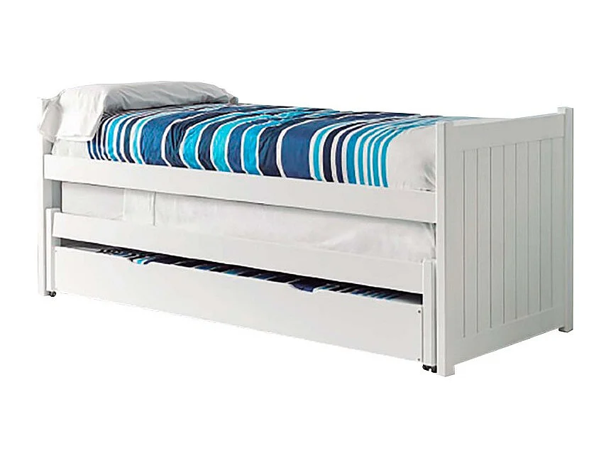 Cama nido compacta madera blanco 90x200 cm