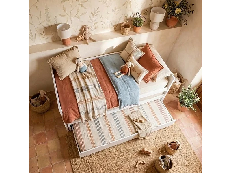 Cama nido compacta madera blanco 90x200 cm