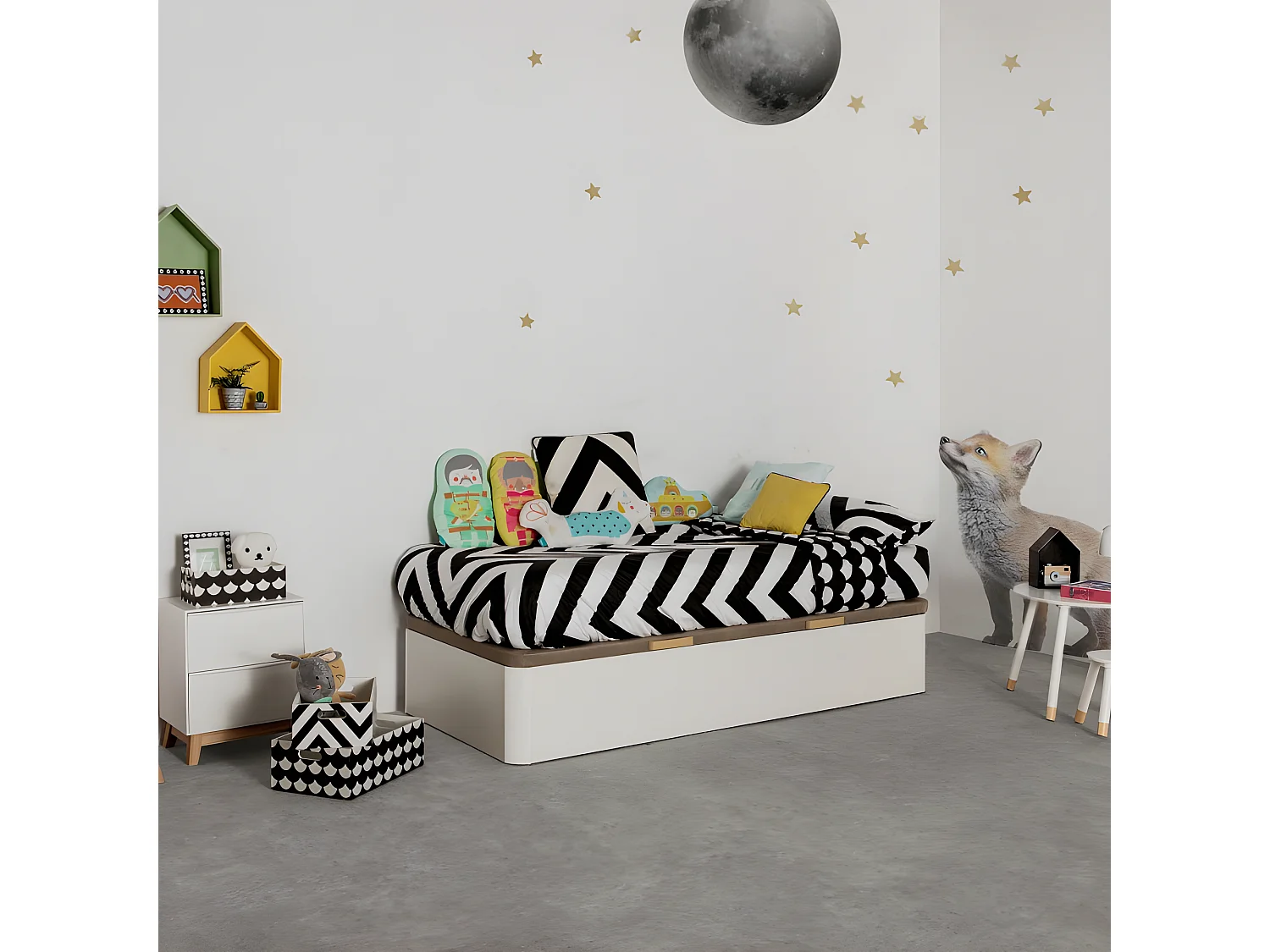 Canapé abatible lateral aglomerado blanco 190x90cm