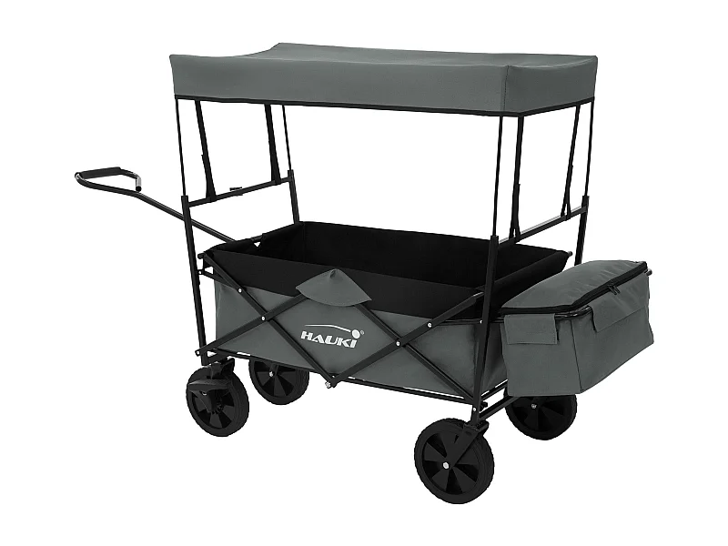Carro de mano plegable con techo gris carreta transporte carro jardín con bolsa