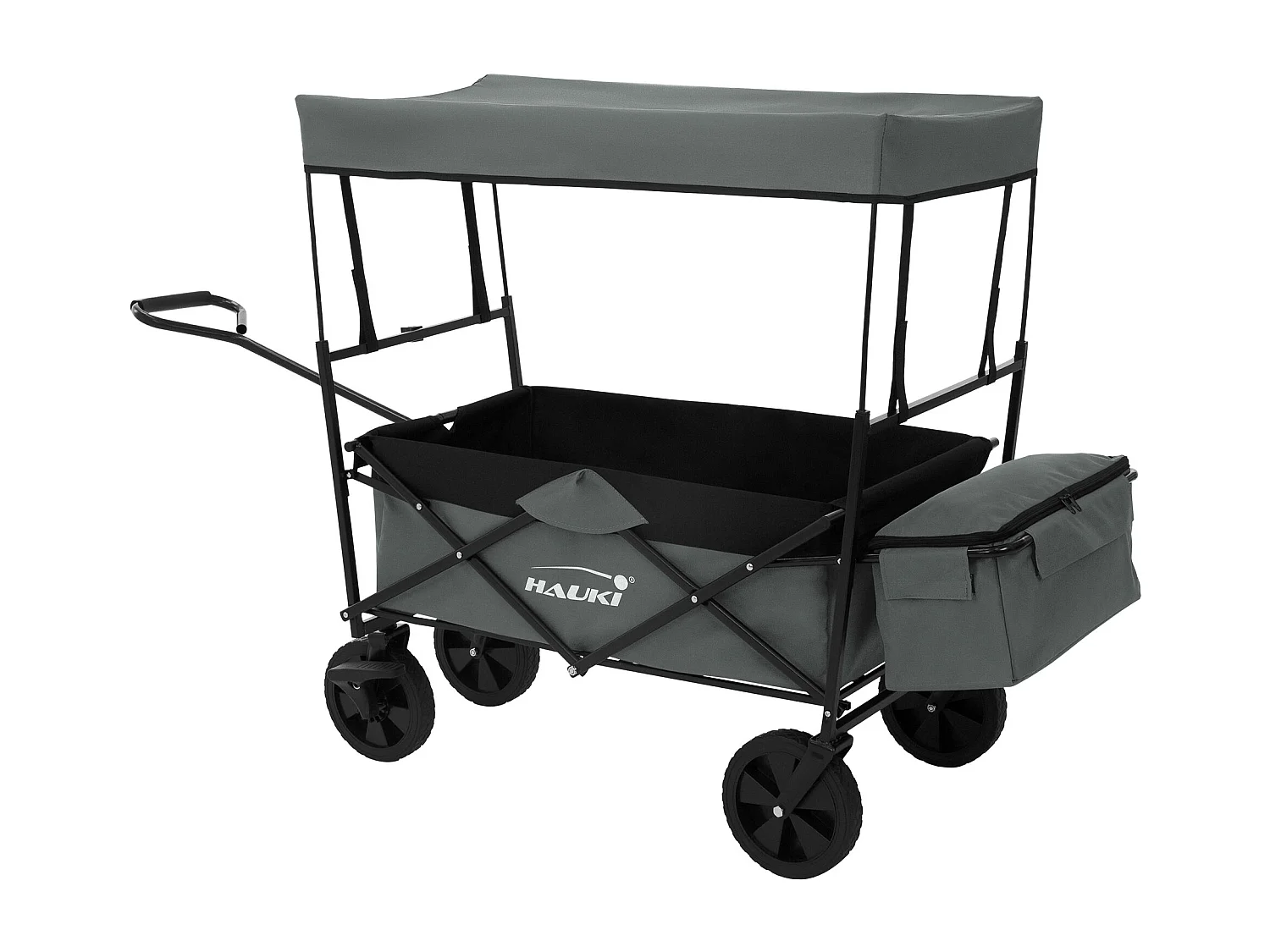 Carro de mano plegable con techo gris carreta transporte carro jardín con bolsa