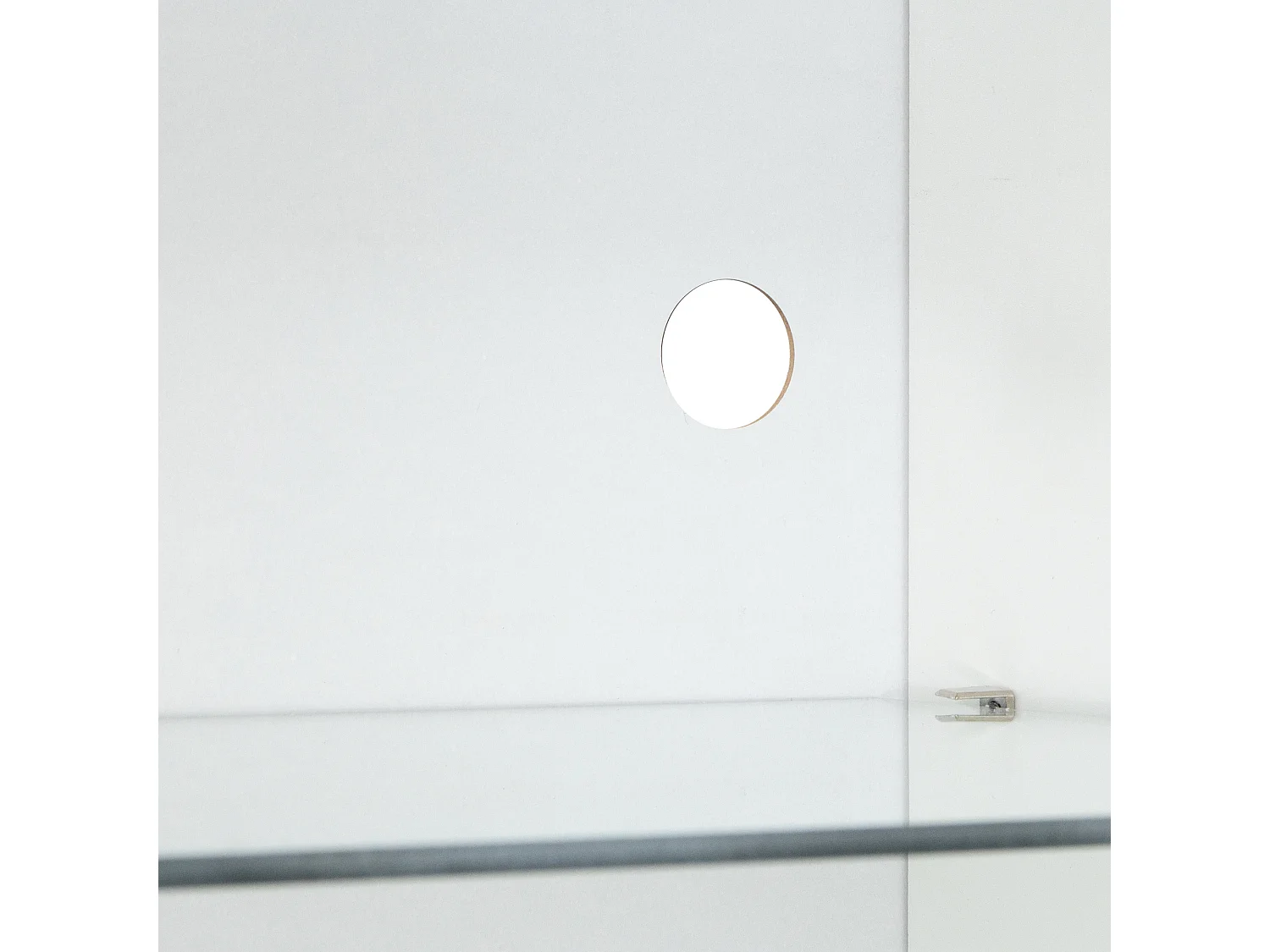 Vitrine 2 portas 1 nicho - LEDs - Painéis de partículas - H 180 cm - Branco