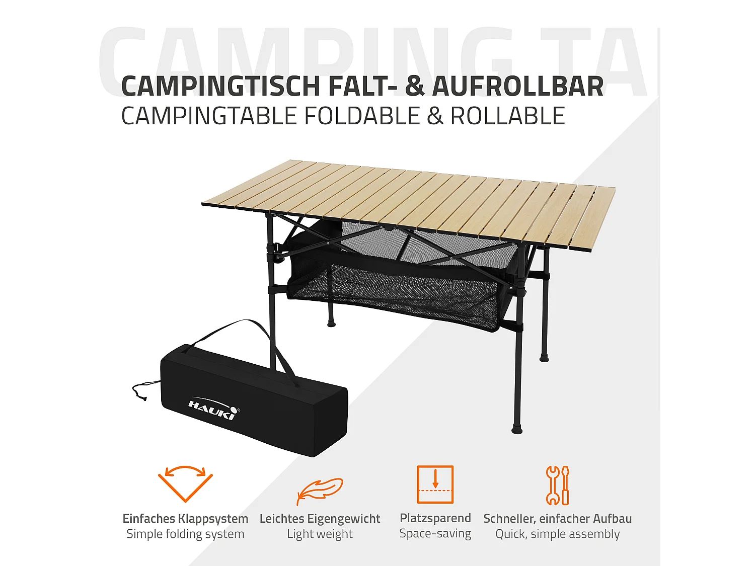 XXL Alu Table de camping Table pliante Table roulante Table de jardin pliante Sa