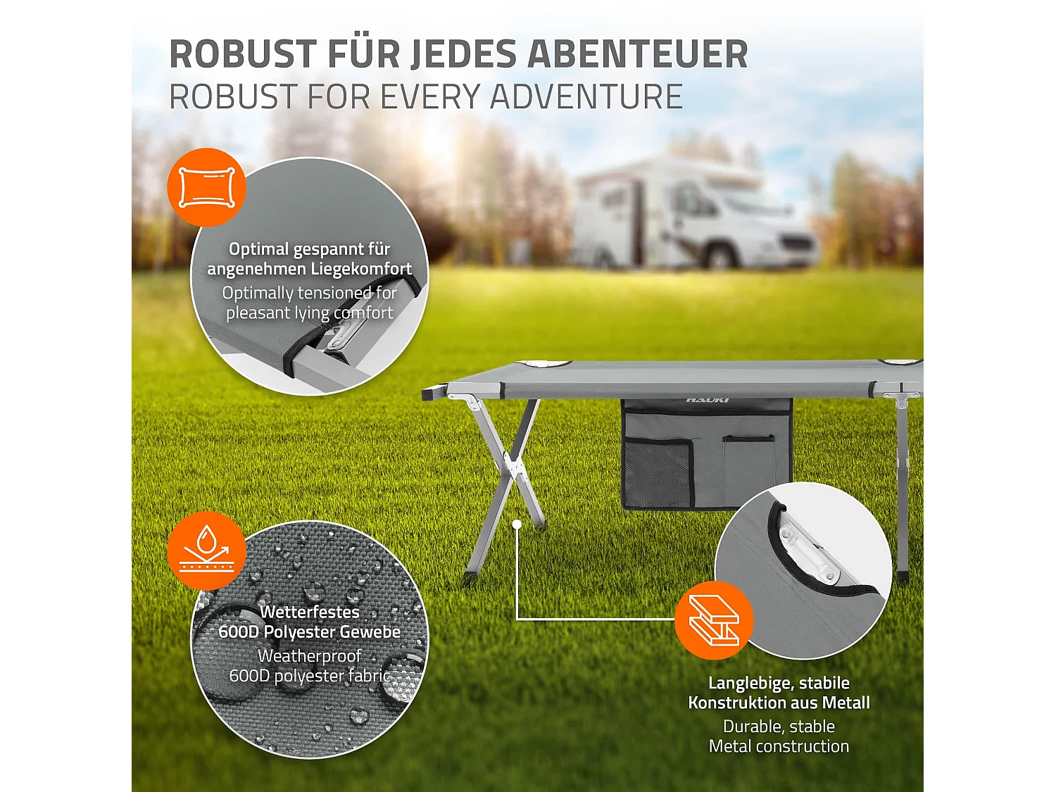 XL lit de camping pliant métal gris 210cm avec sac de transport lit invité 150kg