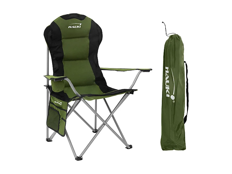 Silla plegable de camping caqui asiento de pesca con portavasos y bolsa guardado