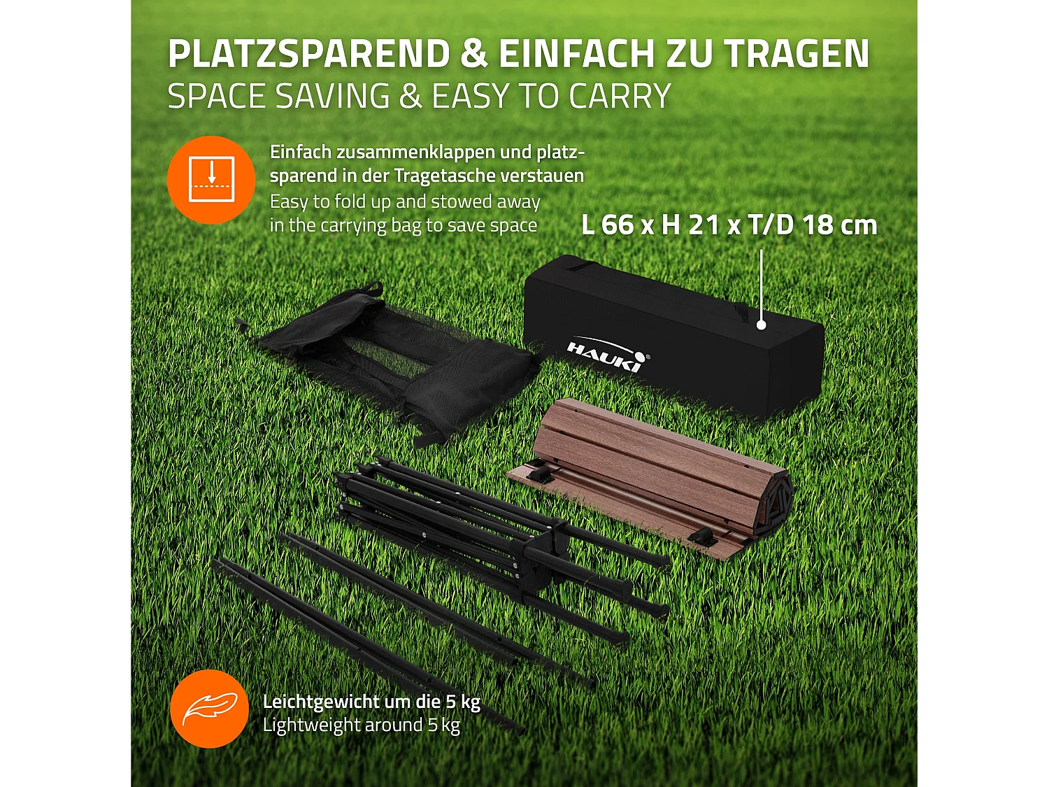 Set da campeggio con 2 sedie tavolino pieghevole marrone camping borsa trasporto