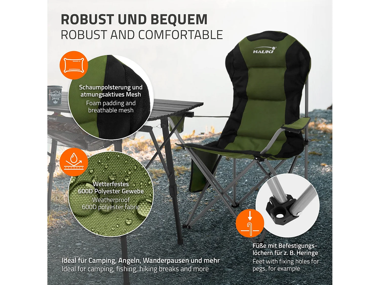 Set di mobili da campeggio Tavolo da campeggio Sedia da campeggio pieghevole Tavolo con rotelle Sedia da giardino Borsa