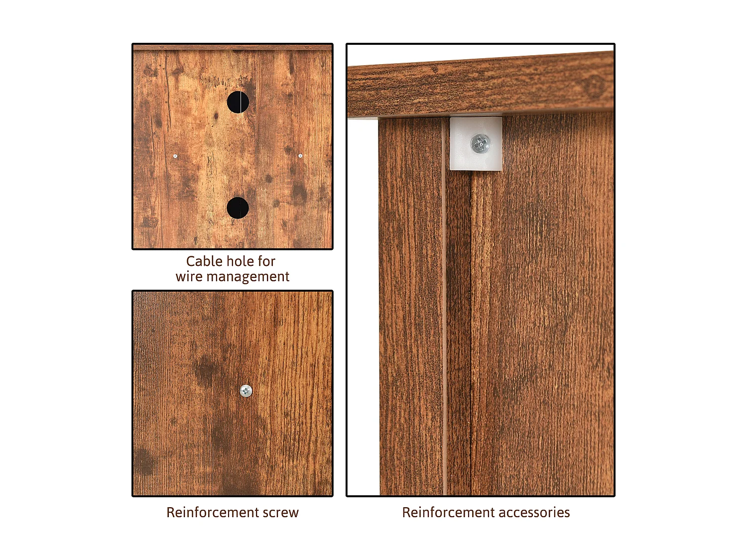 TV-meubel in industriële stijl met 2 schuifdeuren - Verstelbare plank - Voor TV's tot 50" - Vintage bruin