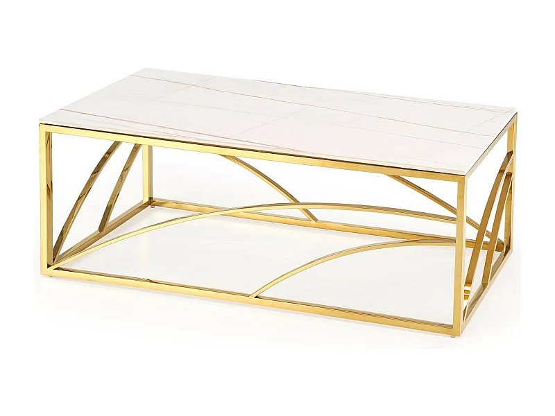 120 x 60 cm tavolino di design in marmo bianco Mallow