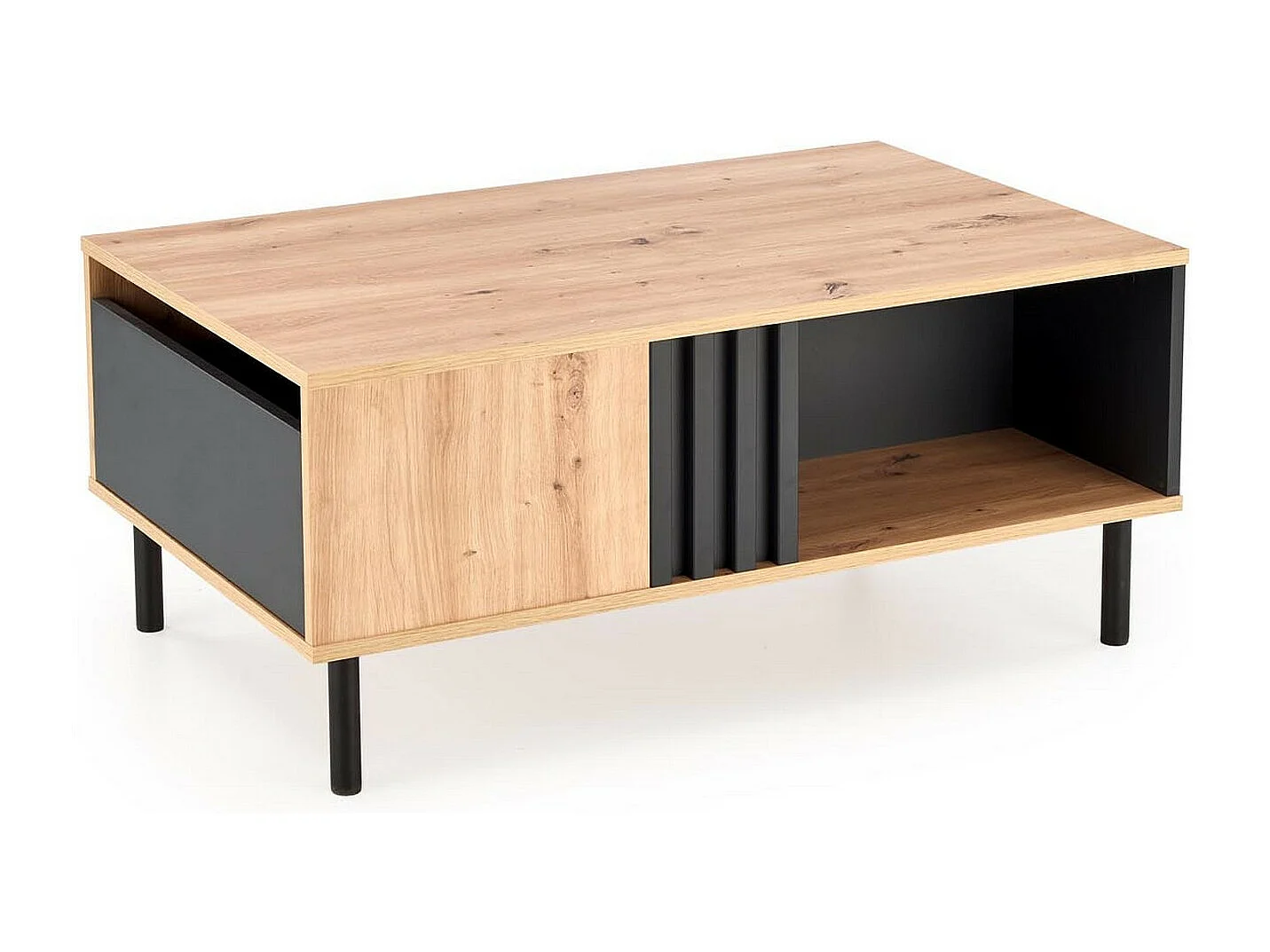 Mesa de centro de estilo industrial con cajón y nicho de almacenamiento Marigold