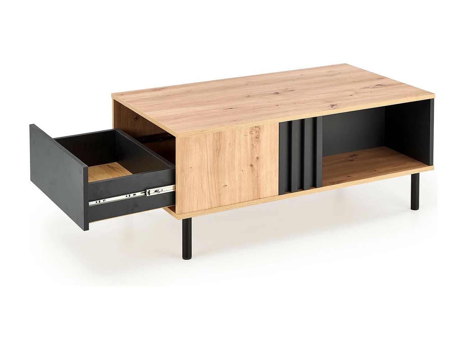 Mesa de centro de estilo industrial con cajón y nicho de almacenamiento Marigold