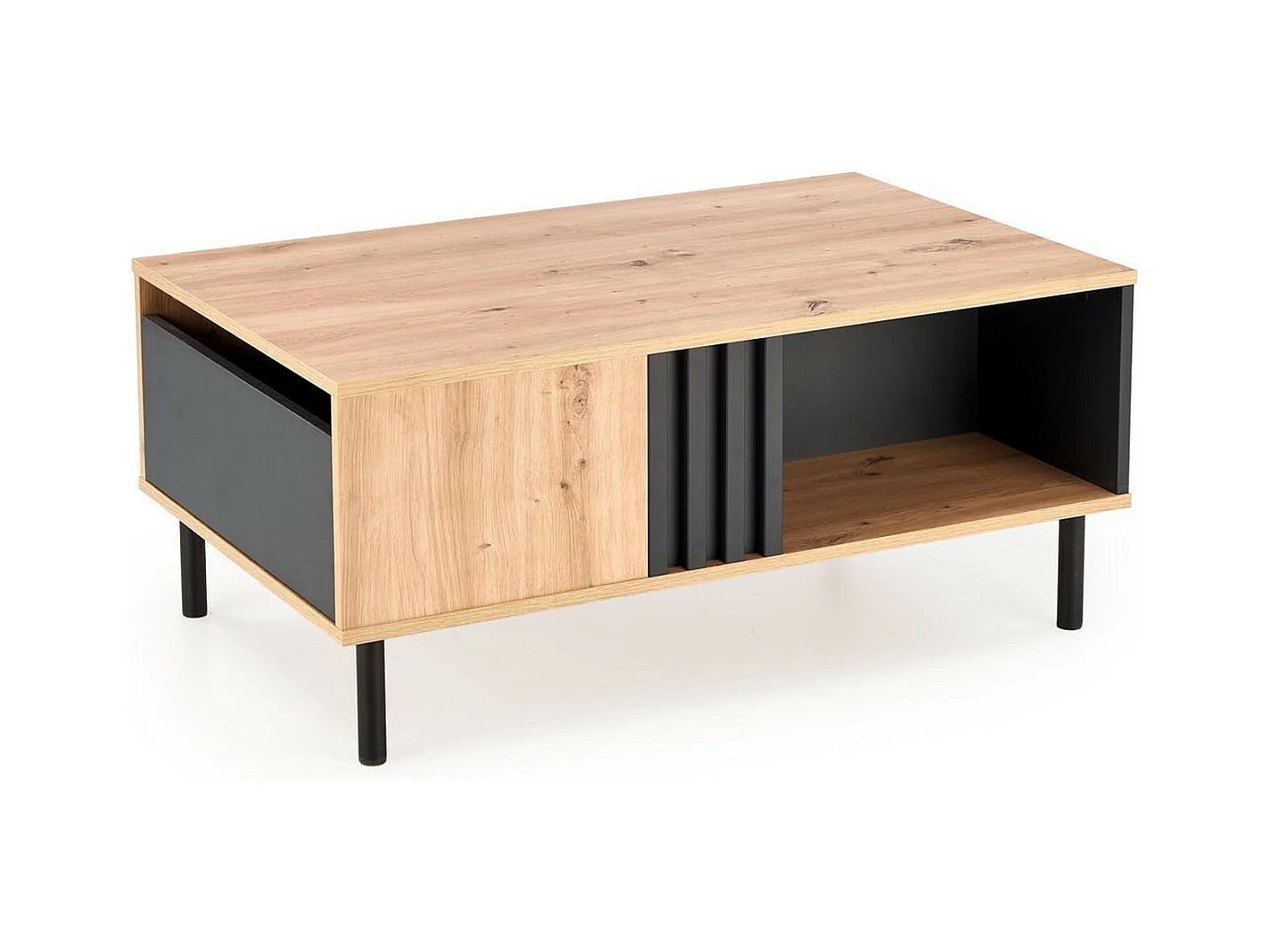 Table basse de style industriel avec tiroir et niche de rangement Marigold