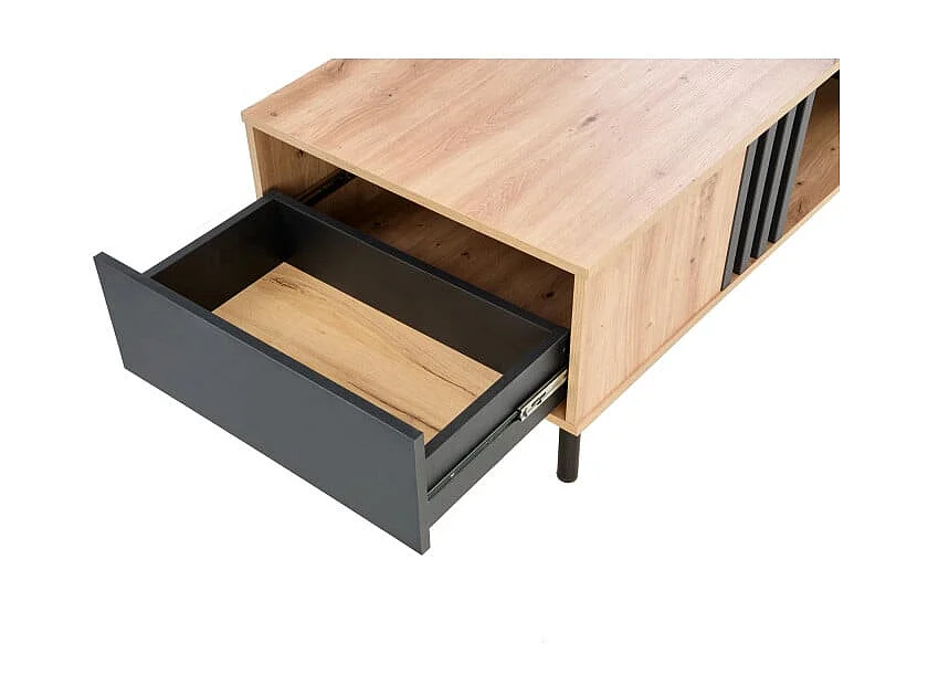 Table basse de style industriel avec tiroir et niche de rangement Marigold