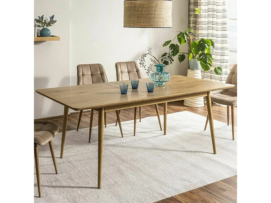 Table de salle à manger extensible 160-200 cm aspect chêne Shadow