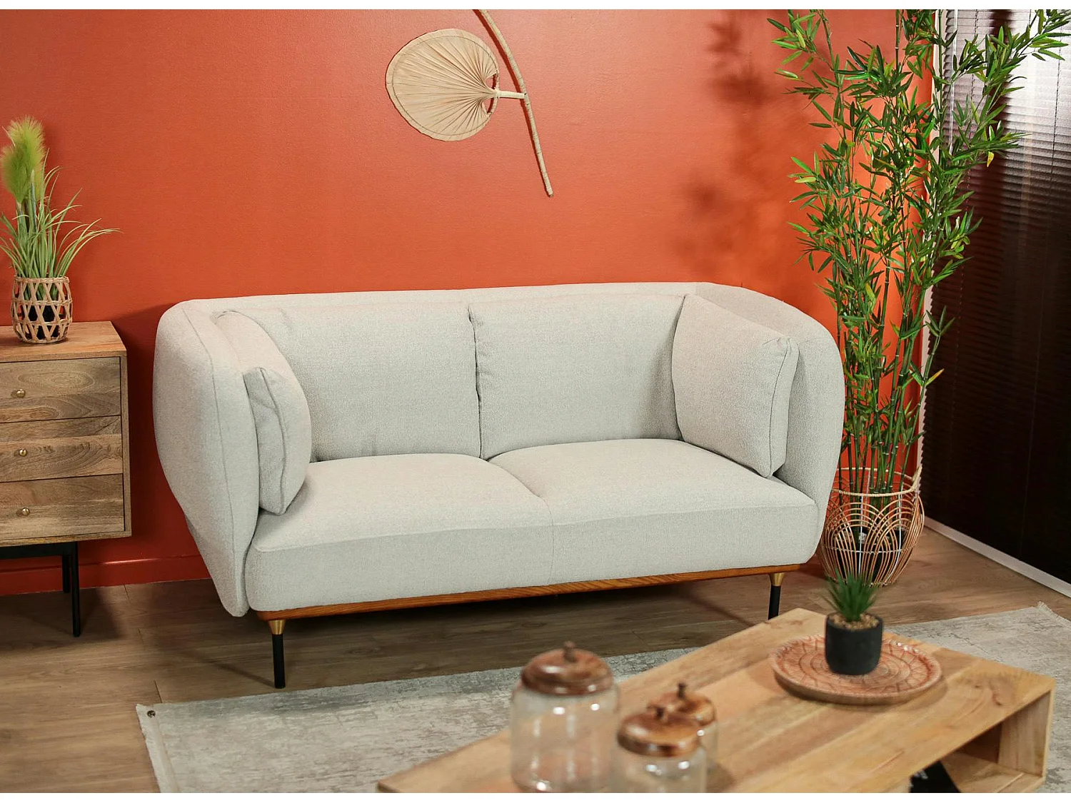 Canapé gris perle en tissu GOTEBORG