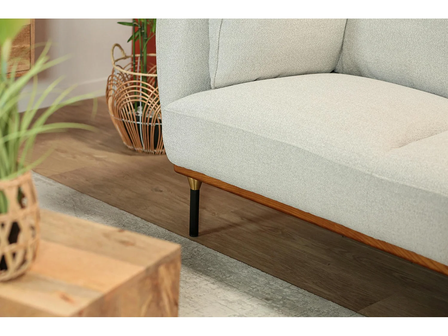 Canapé gris perle en tissu GOTEBORG