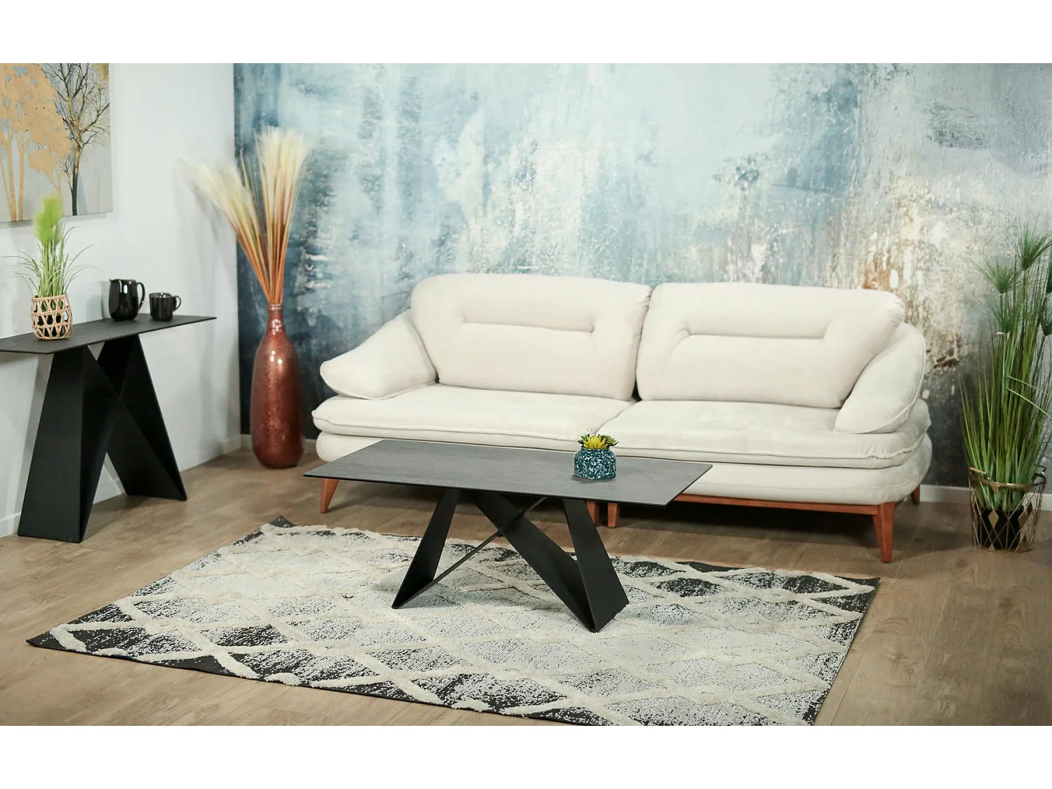 Canapé modulable 3 places blanc crème HOVE