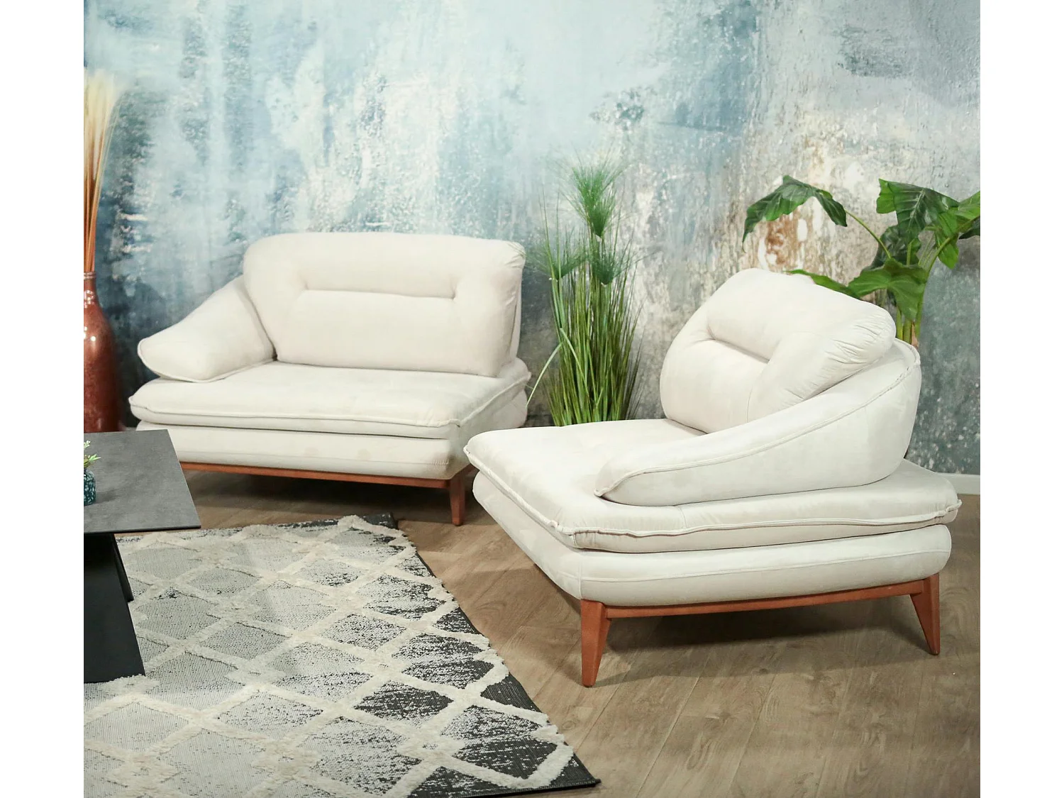 Canapé modulable 3 places blanc crème HOVE