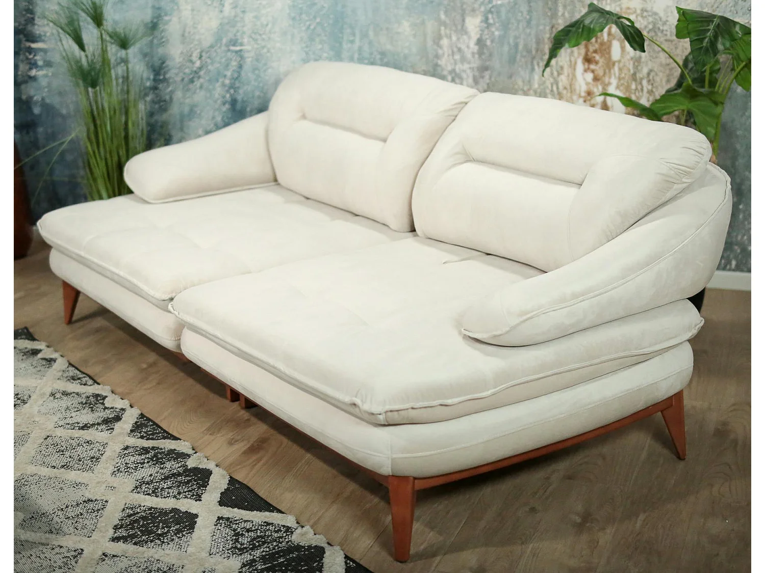 Canapé modulable 3 places blanc crème HOVE