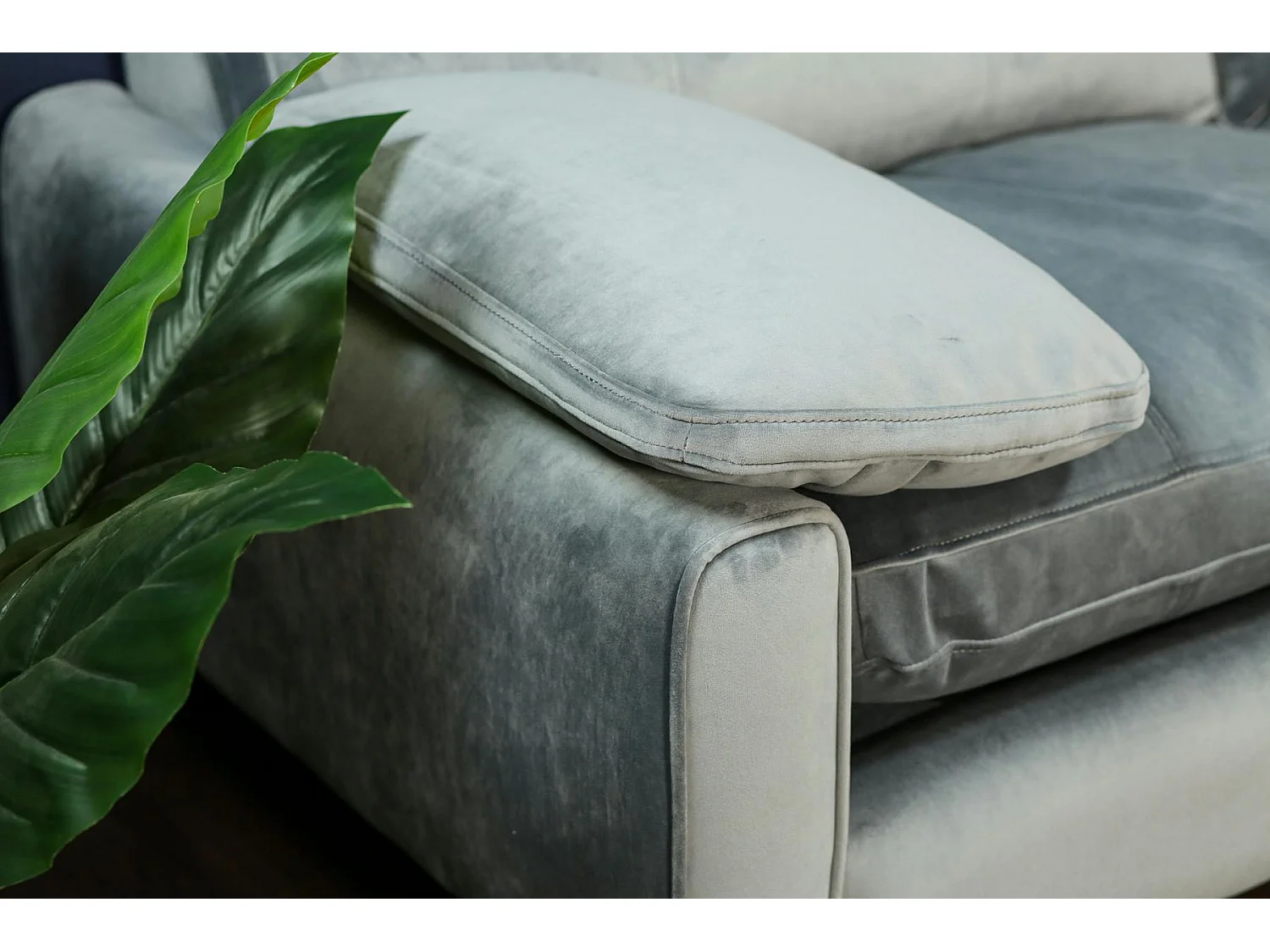 Canapé 3 places en velours gris GLASGOW