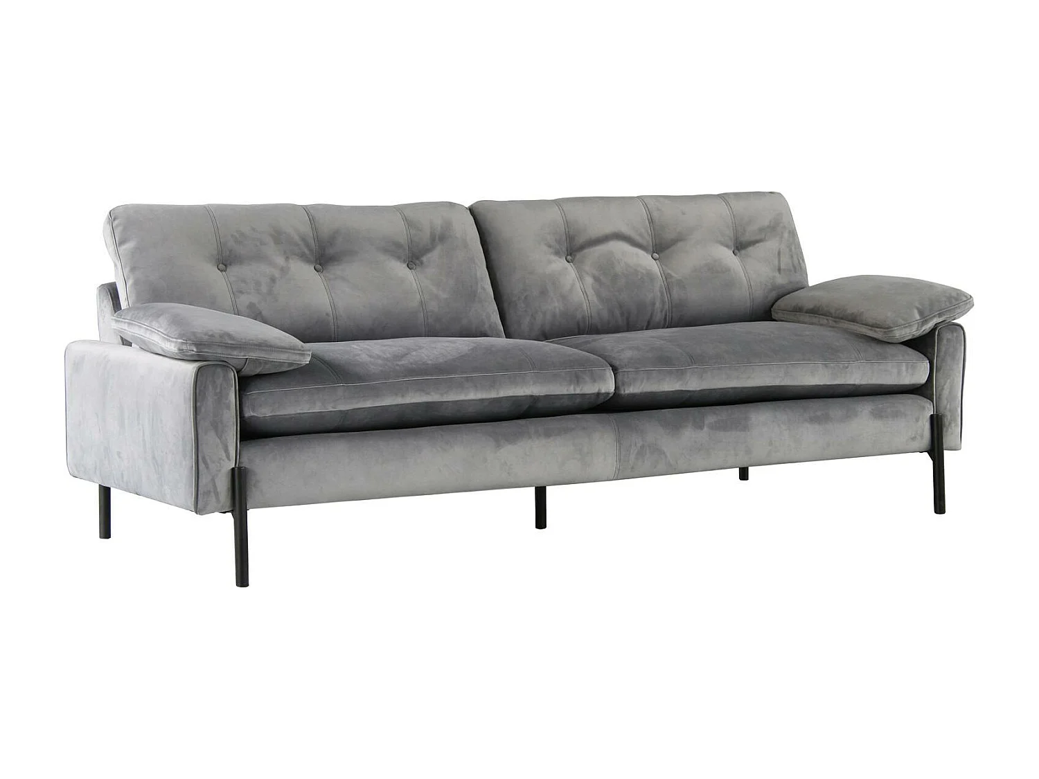 Canapé 3 places en velours gris GLASGOW