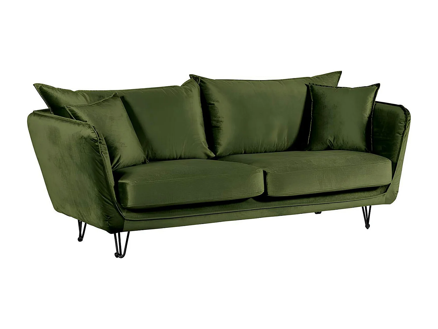 Canapé velours vert kaki EPIKA