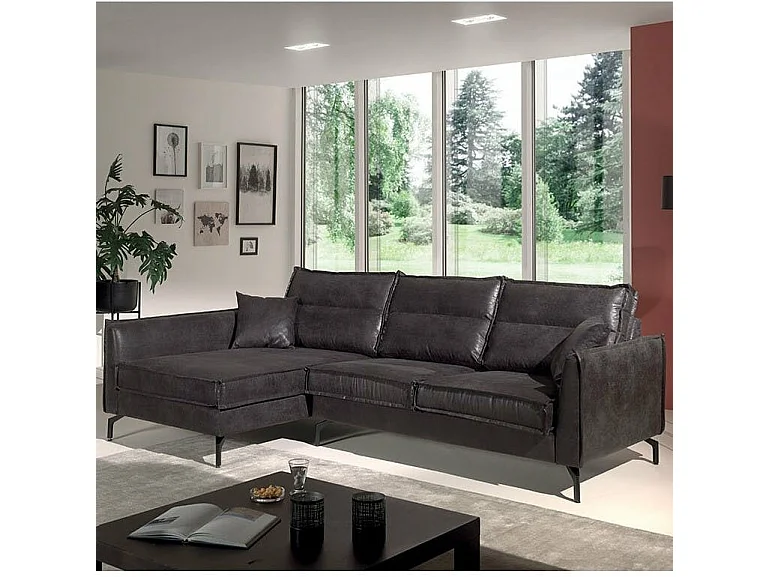 Canapé d'angle gauche gris EPIKA