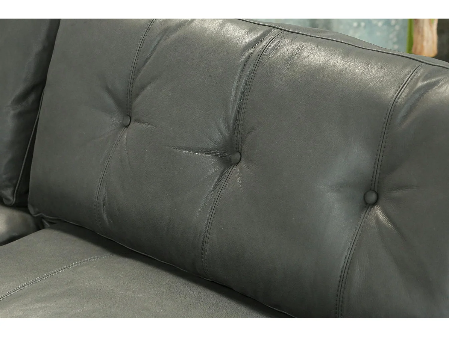 Canapé 3 places en cuir anthracite GLASGOW