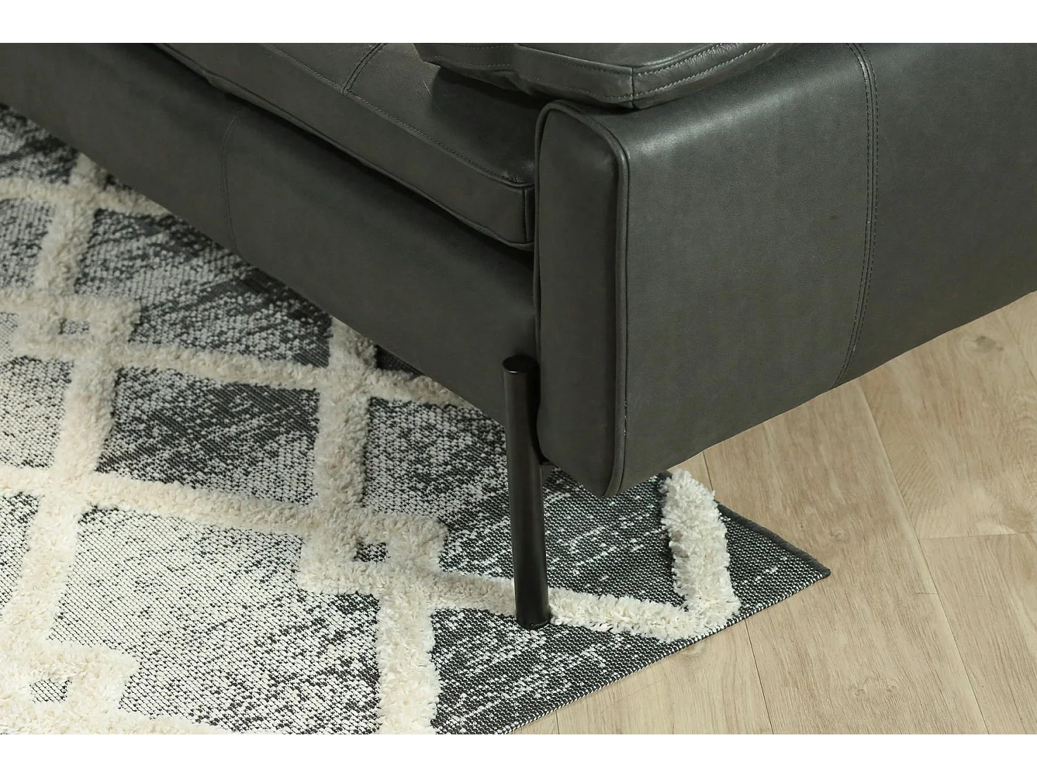 Canapé 3 places en cuir anthracite GLASGOW