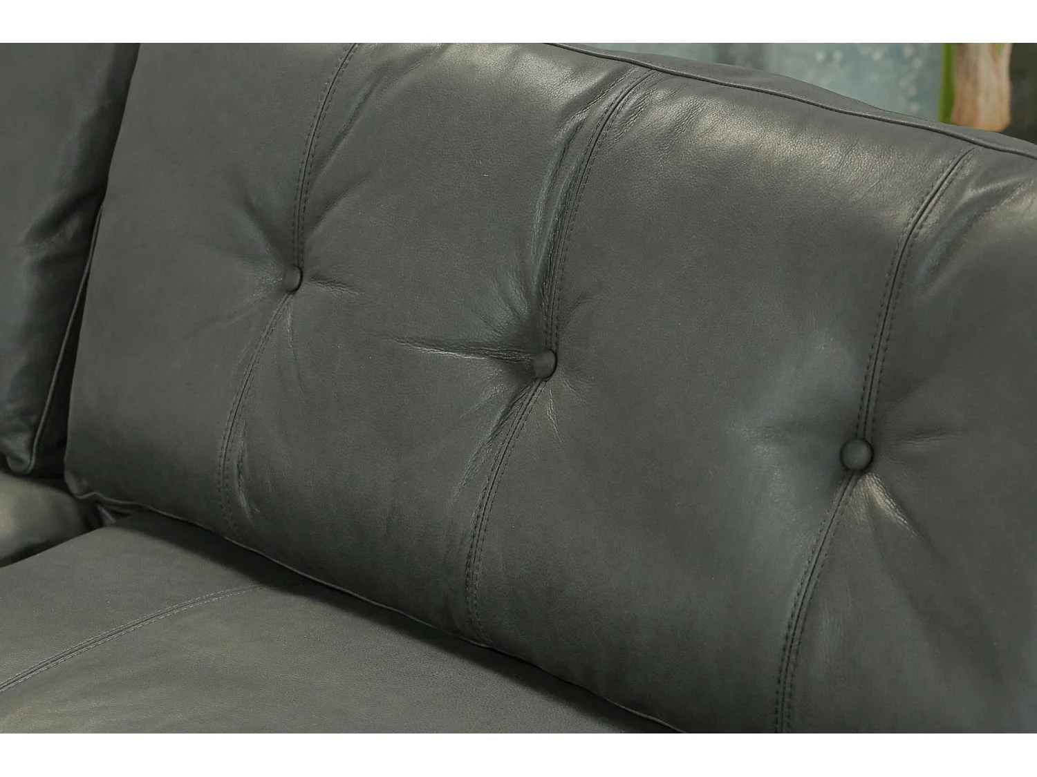 Canapé 3 places en cuir anthracite GLASGOW