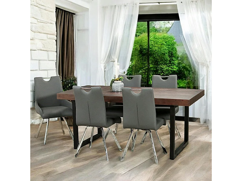 Table à manger bois brun recyclé 180 cm SAMOA