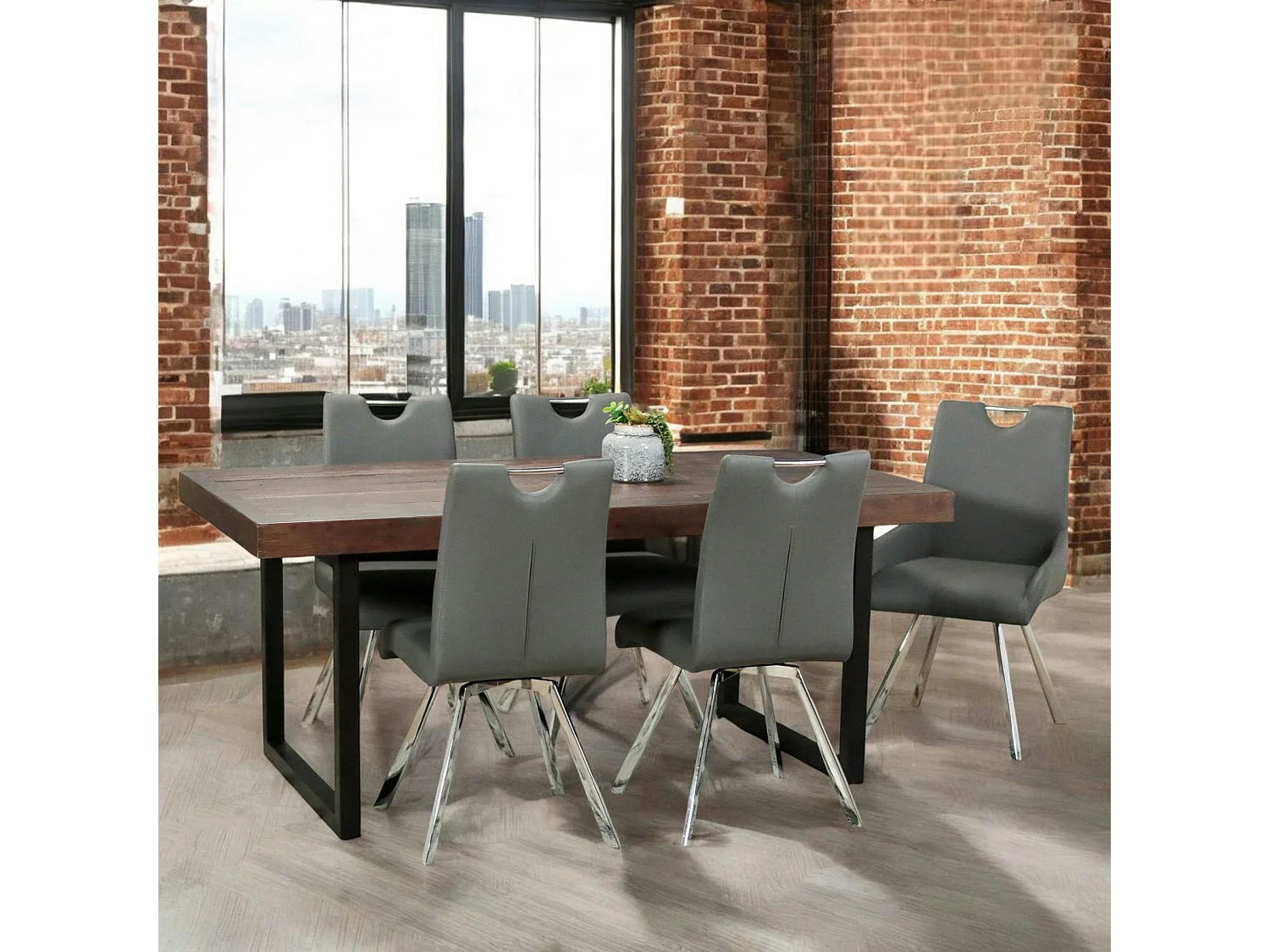 Table à manger bois brun recyclé 180 cm SAMOA