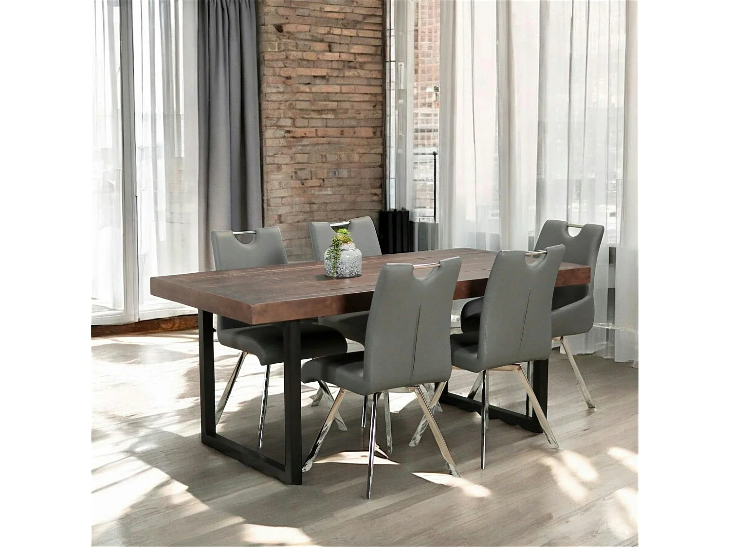 Table à manger bois brun recyclé 180 cm SAMOA