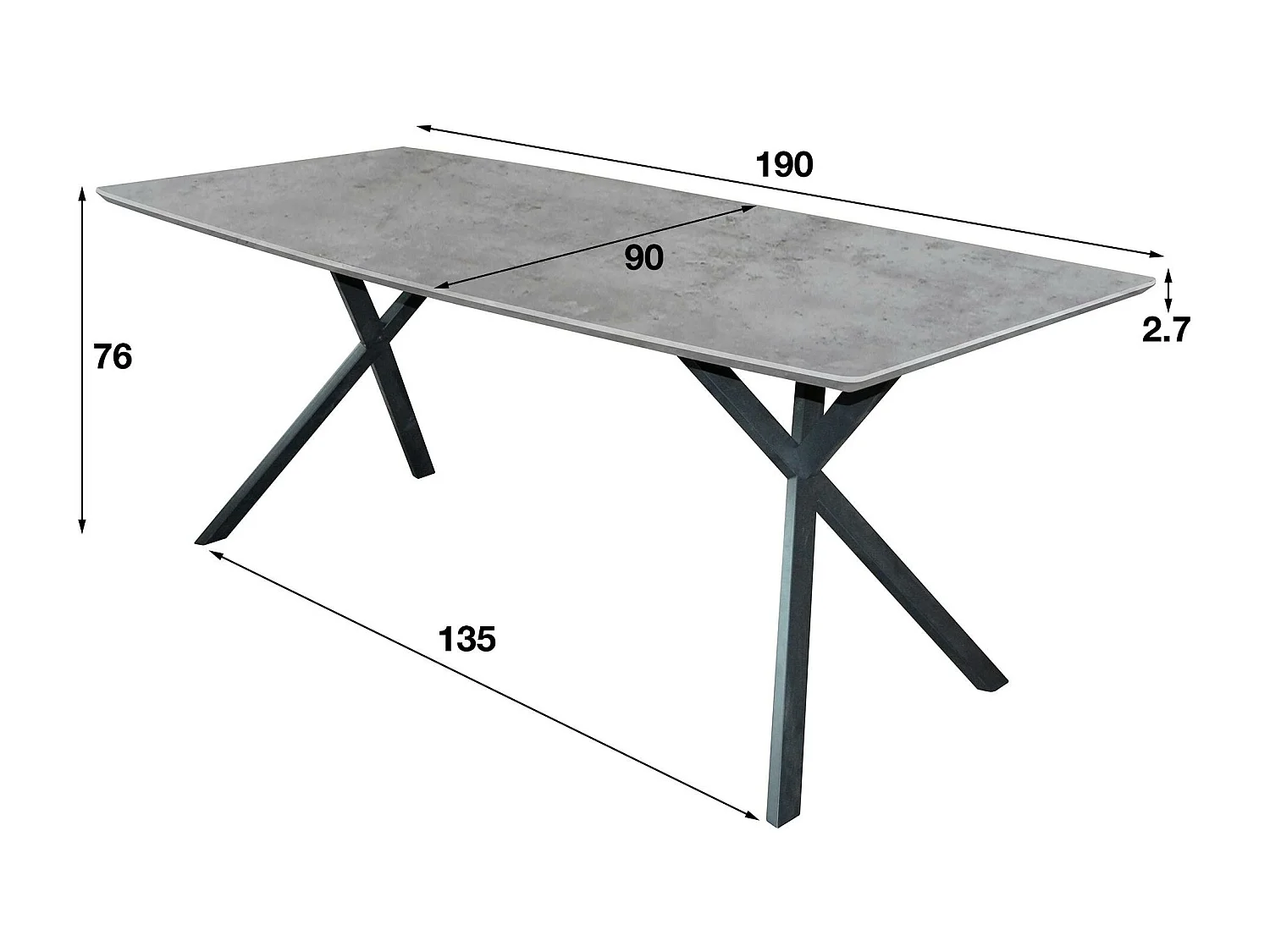 Table à manger contemporaine effet chêne antique 190 cm HELSINKI