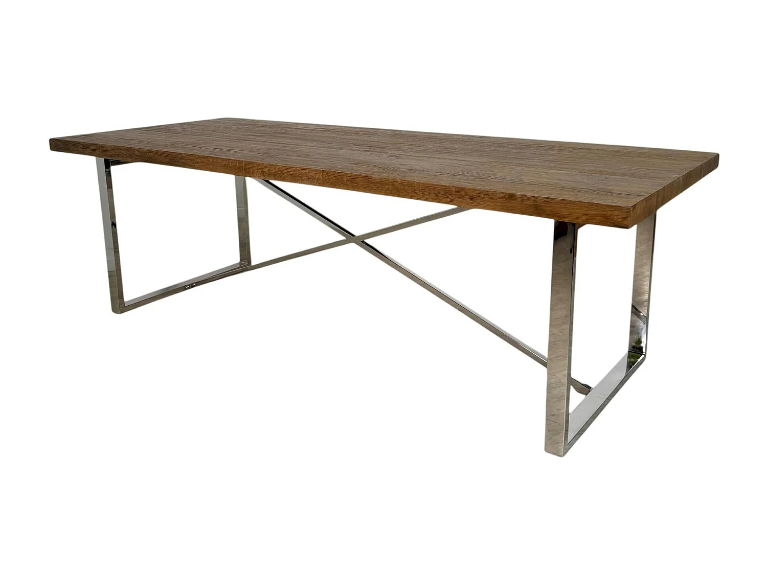 Table à manger moderne chêne acier 240 cm RIVERSIDE