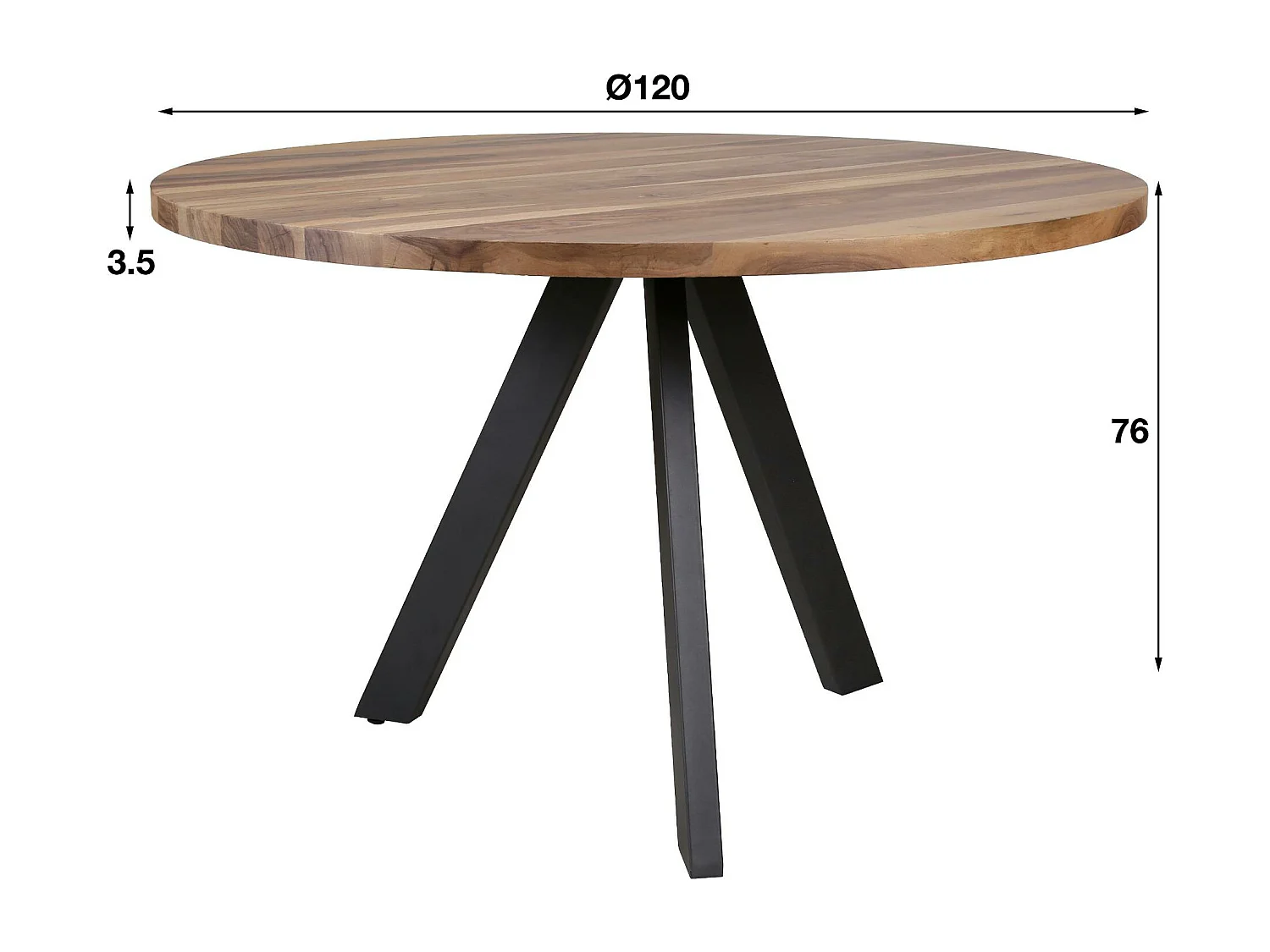 Table à manger ronde en bois D 120 cm HALIFAX