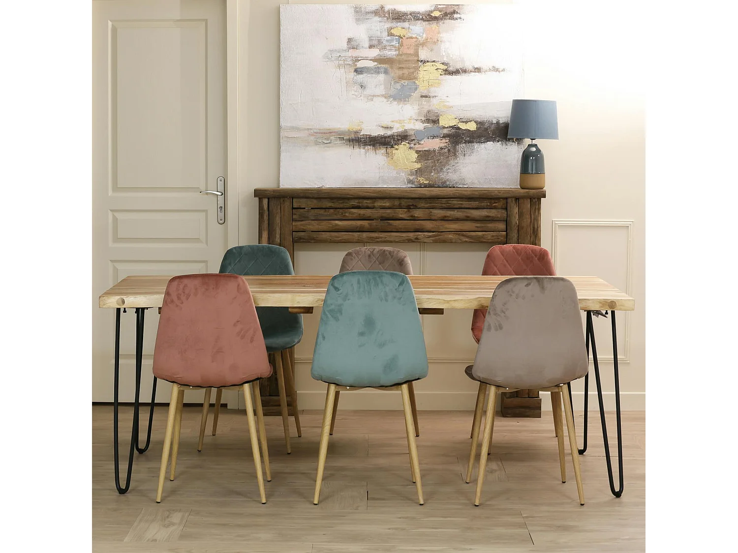 Table à manger bois massif naturel 200 cm HAWAI
