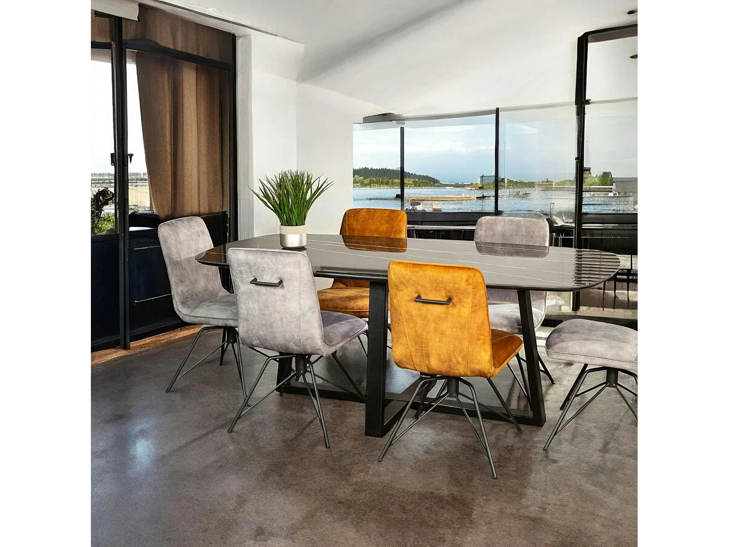 Table en céramique noire 200 cm FLORENCE