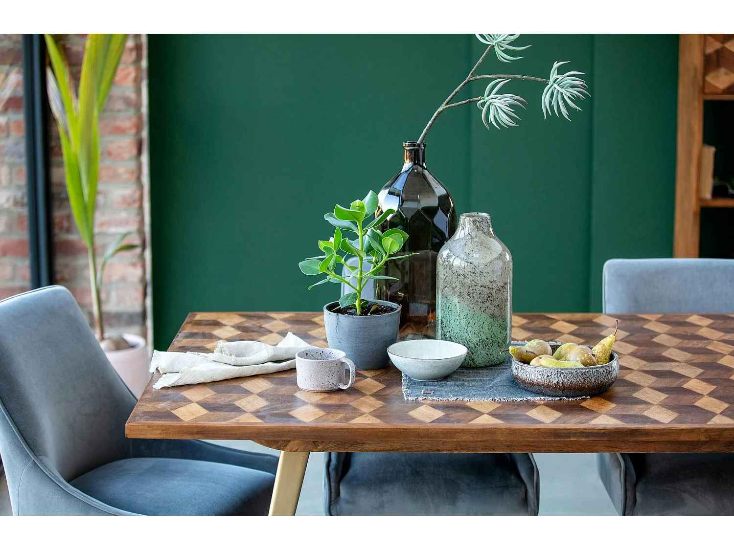 Table à manger bois et marqueterie 180 cm SYRACUSE