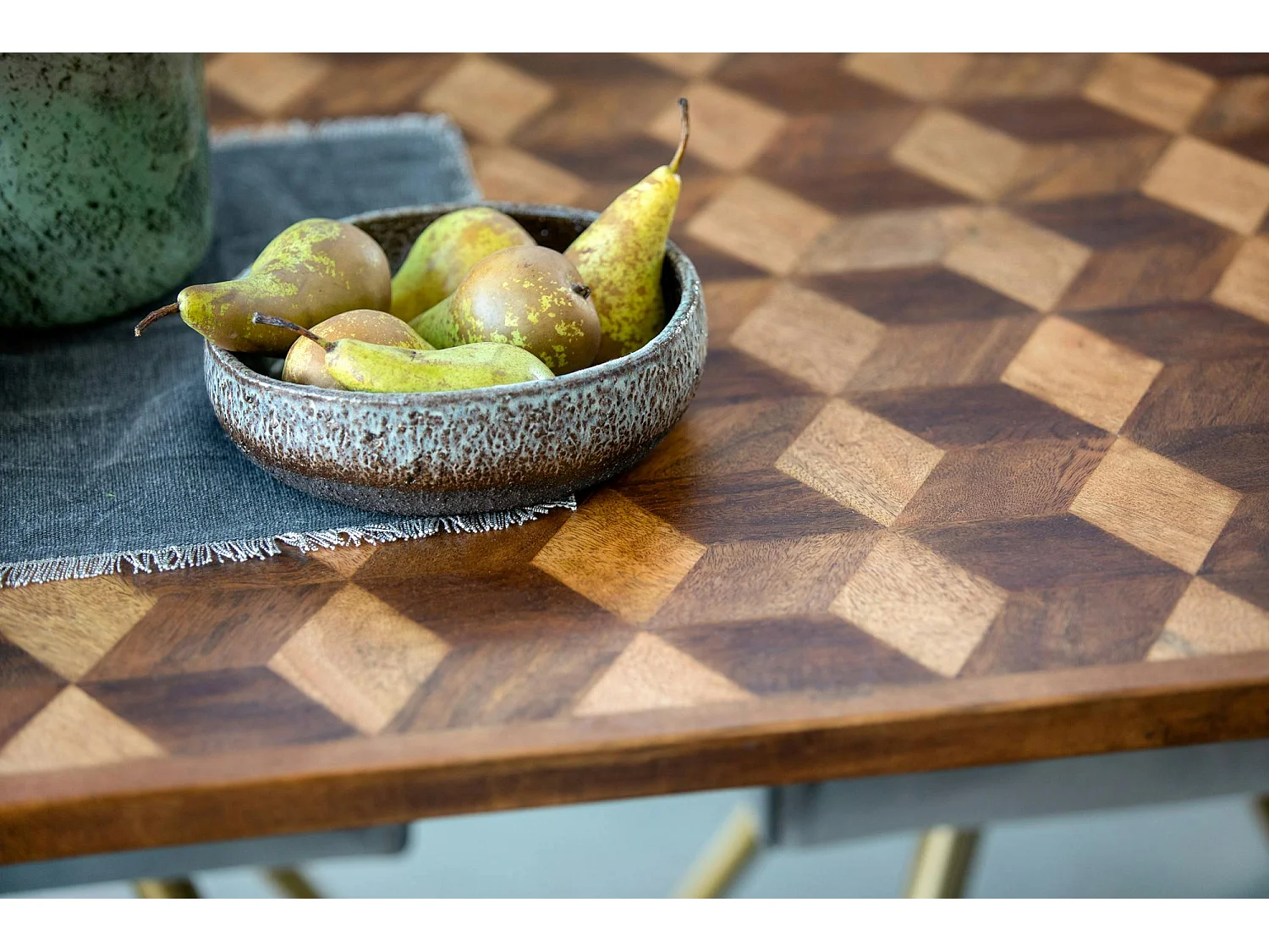 Table à manger bois et marqueterie 180 cm SYRACUSE