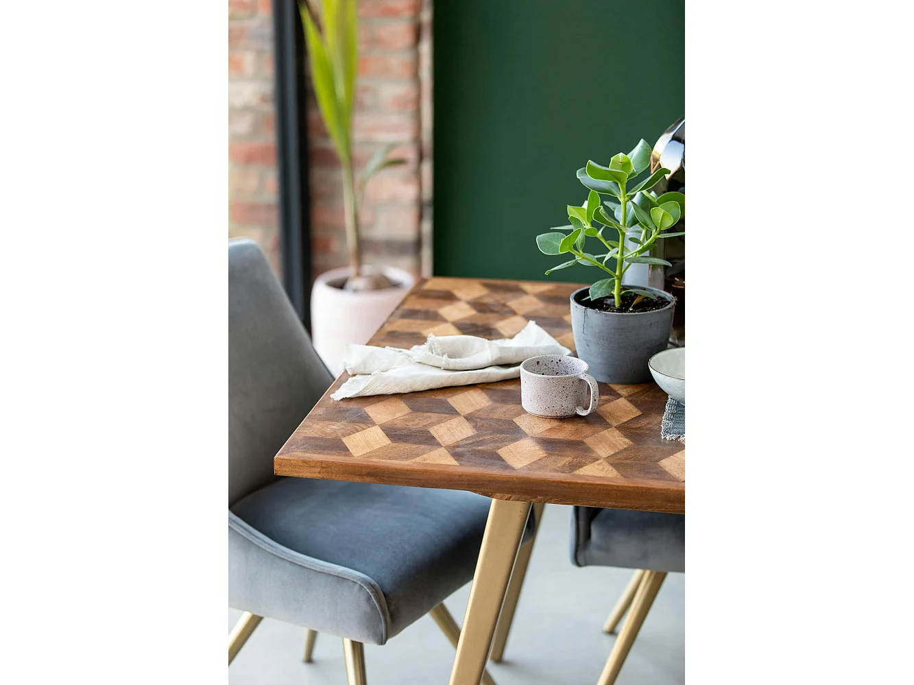 Table à manger bois et marqueterie 180 cm SYRACUSE