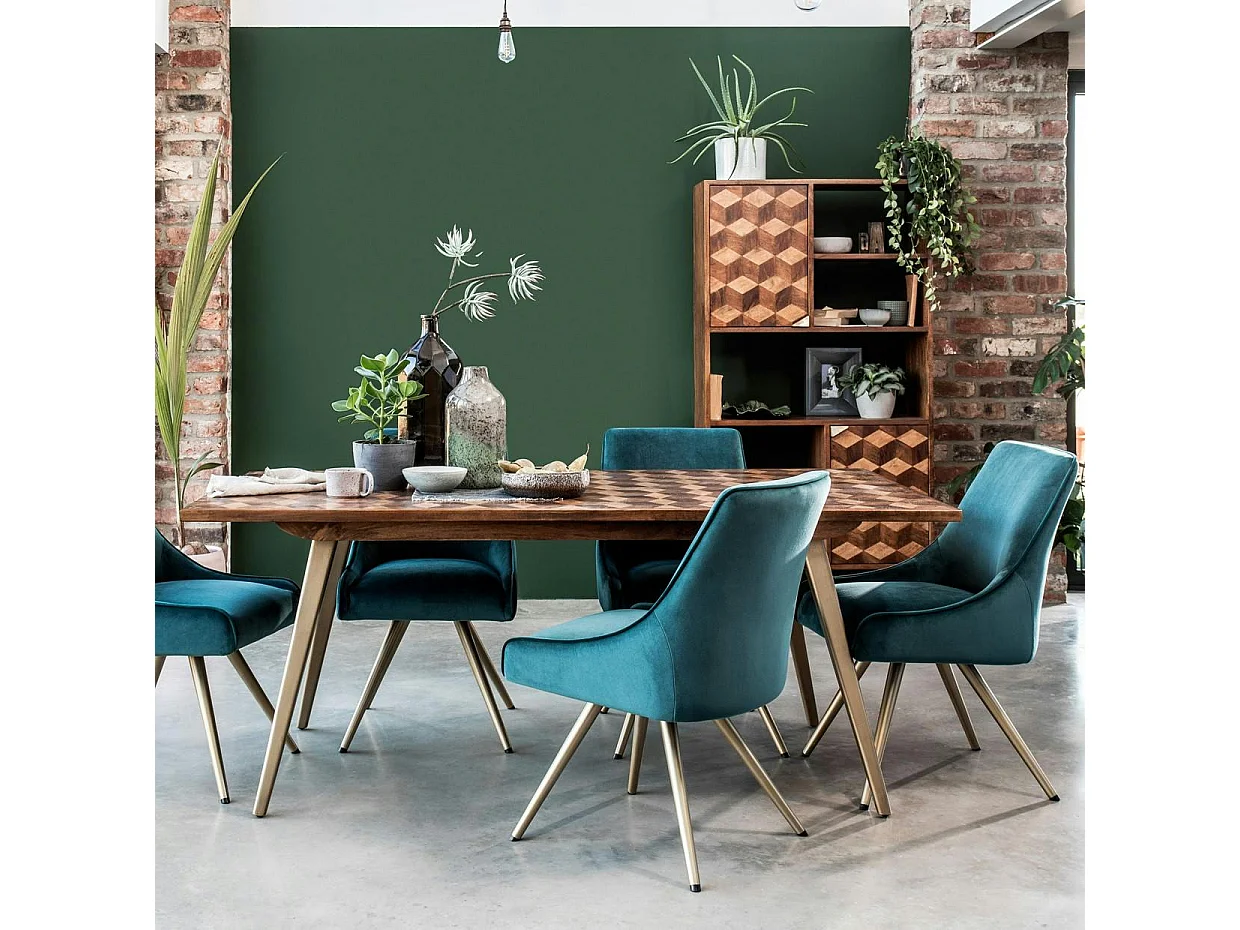 Table à manger bois et marqueterie 180 cm SYRACUSE