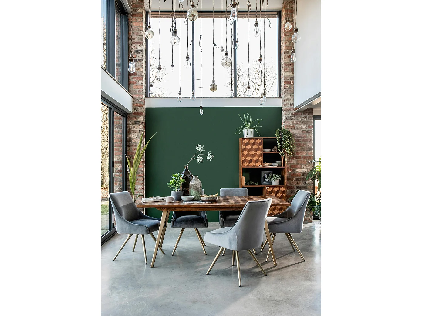 Table à manger bois et marqueterie 180 cm SYRACUSE