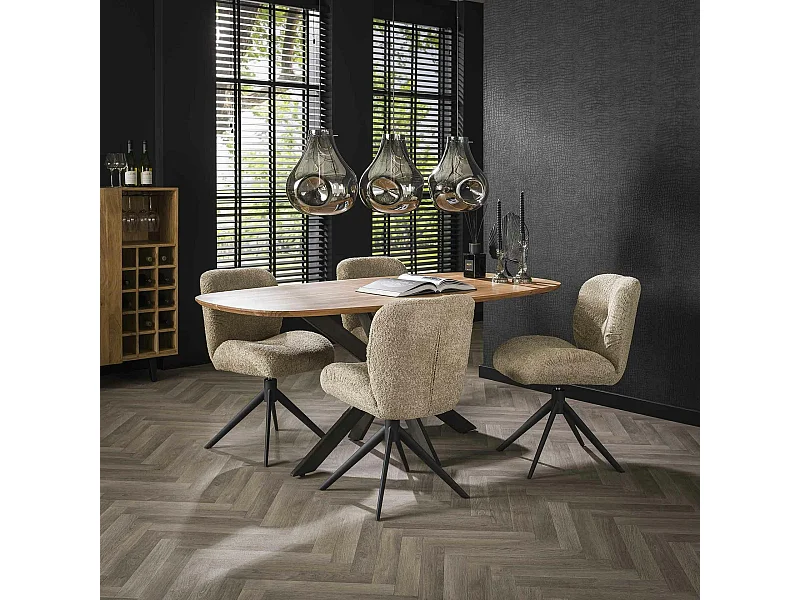 Table à manger en bois massif d'acacia avec bords arrondis 180 cm MELBOURNE