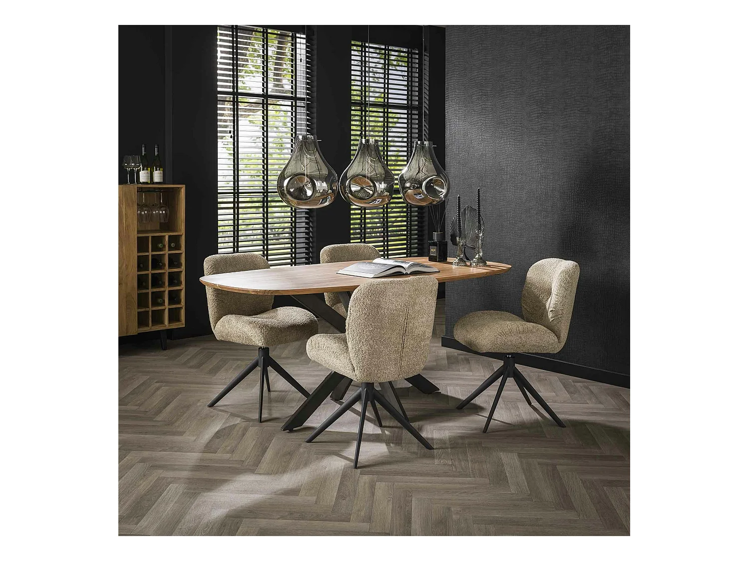 Table à manger en bois massif d'acacia avec bords arrondis 180 cm MELBOURNE