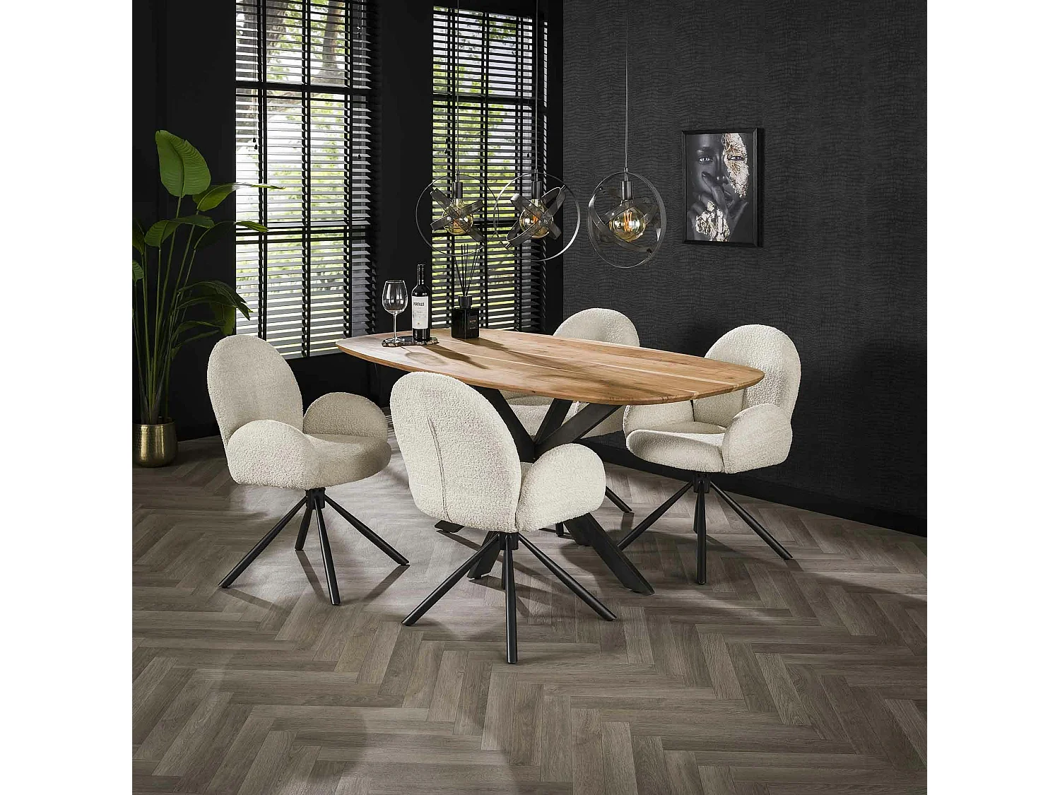 Table à manger en bois massif d'acacia avec bords arrondis 180 cm MELBOURNE