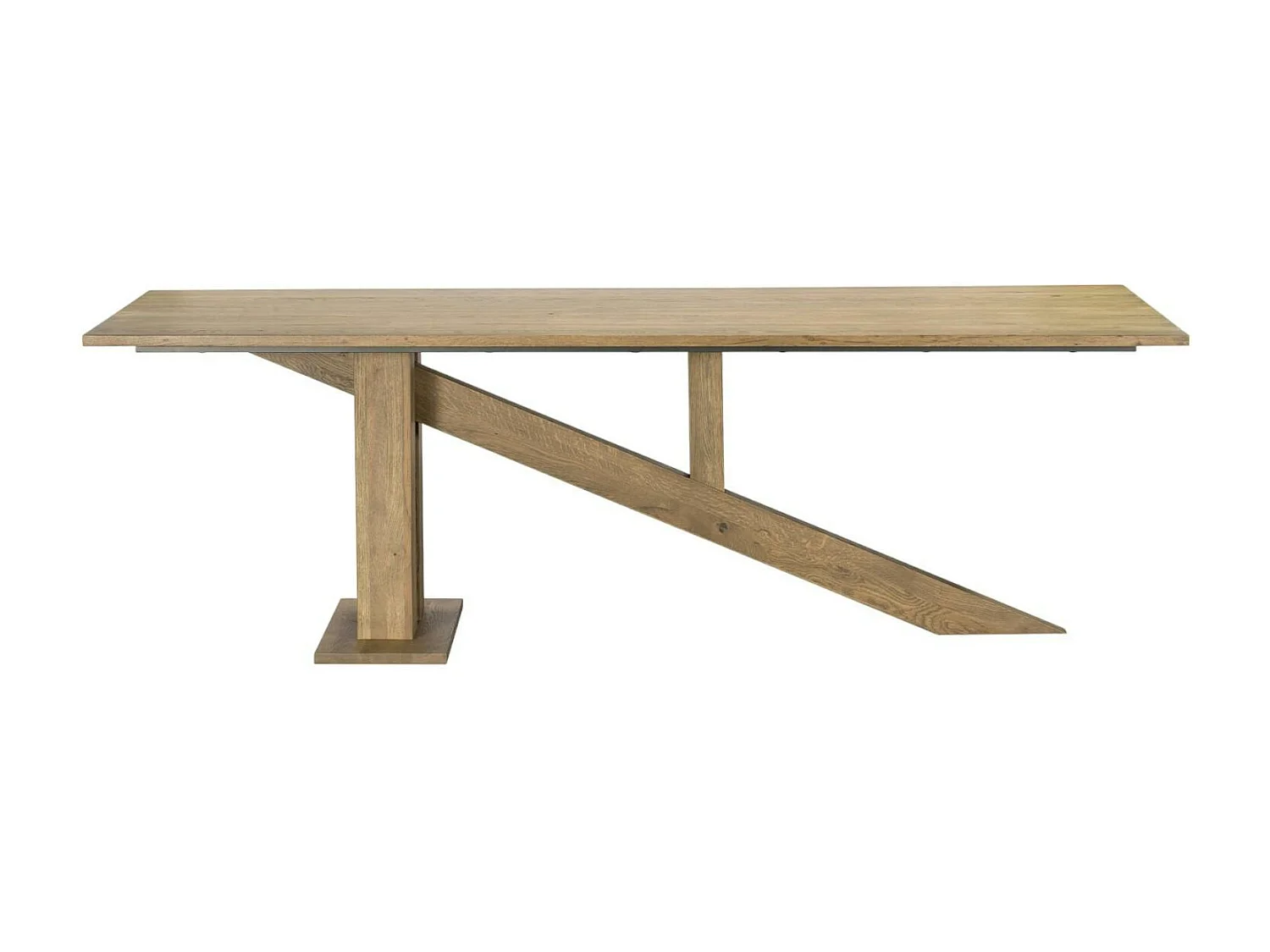 Table à manger moderne piètement oblique chêne massif 200 cm HUDSON